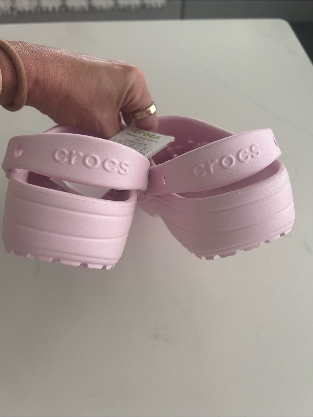 CROCS Women's Classic Floral Cutout Clog in Light Pink Size 6 NWT - Picture 9 of 11